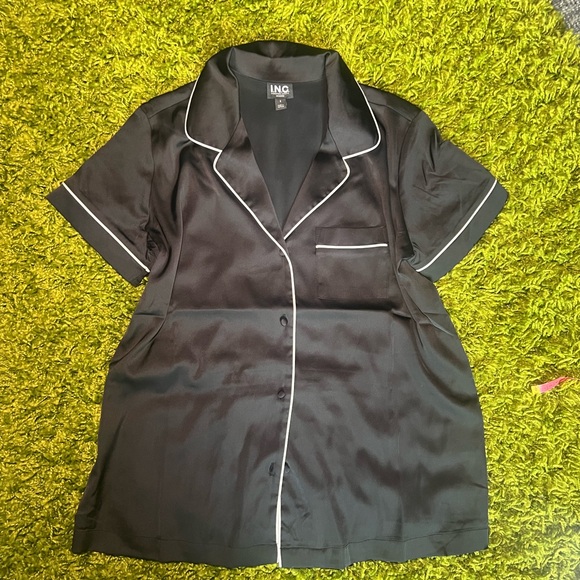 INC International Concepts Black Satin-Like Pajama Set - Picture 2 of 6